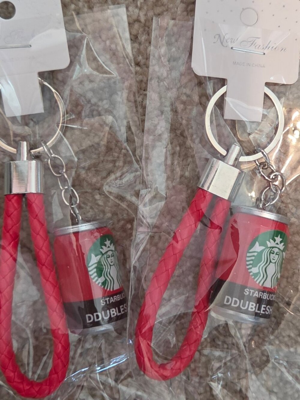 2 Starbucks Inspired Red Key Chains/Wrist-let Sets View 2